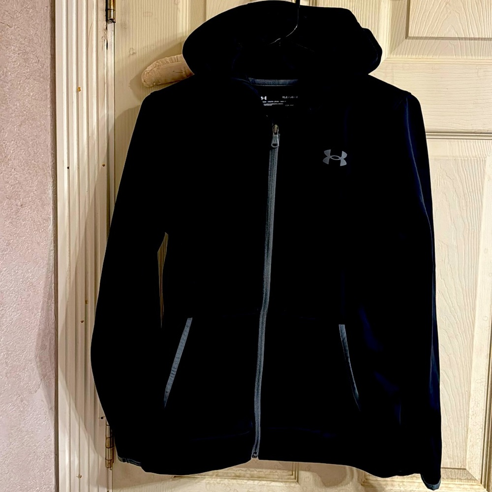Under Armour- black boys zip-up jacket